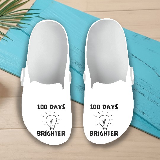 Funny 100 Days Brighter, 100th Day Of School Slip On Clogs