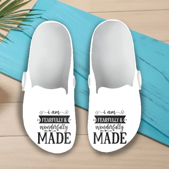 I am fearfully wonderfully made Slip On Clogs