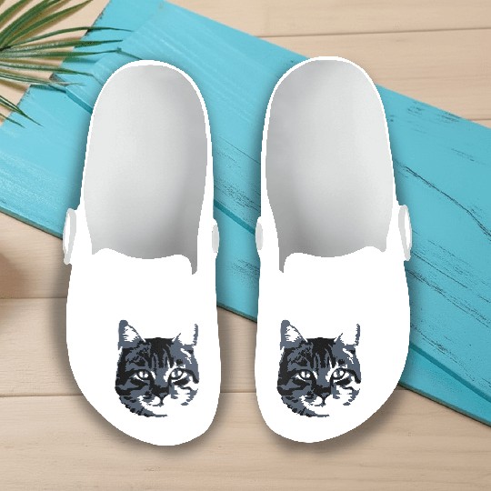 Cat Lover Realistic Pet Face Cute Cool Kitten Head Slip On Clogs