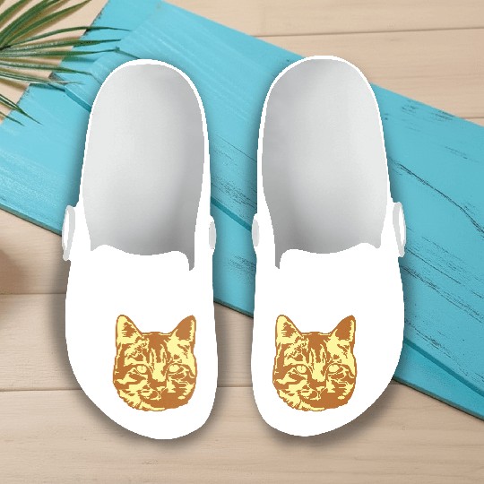 Cat Lover Realistic Pet Face Cute Cool Kitten Head Slip On Clogs