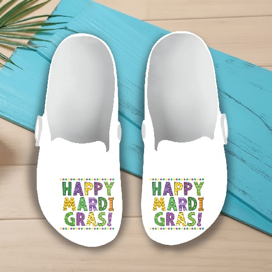 Mardi Gras Celebration Slip On Clogs