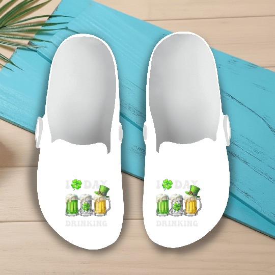 I Love Day Drinking Beer Shamrock St Patrick’s Day Slip On Clogs