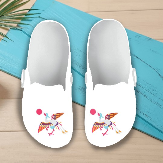 Sparrow Pattern (Paradise Flycatcher) Slip On Clogs