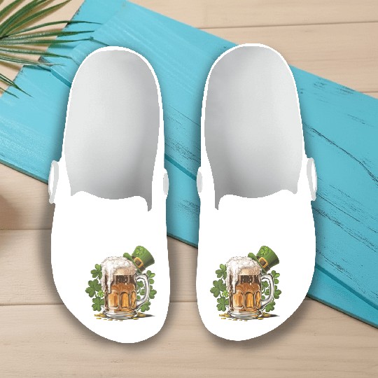 Mug of Beer Saint Patrick s Day Slip On Clogs
