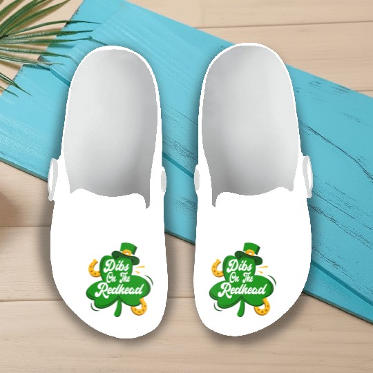 Dibs On The Redhead Funny St Patricks Day Drinking Slip On Clogs