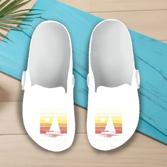 Florida TROPICAL PARADISE KEY-WEST COAST Slip On Clogs