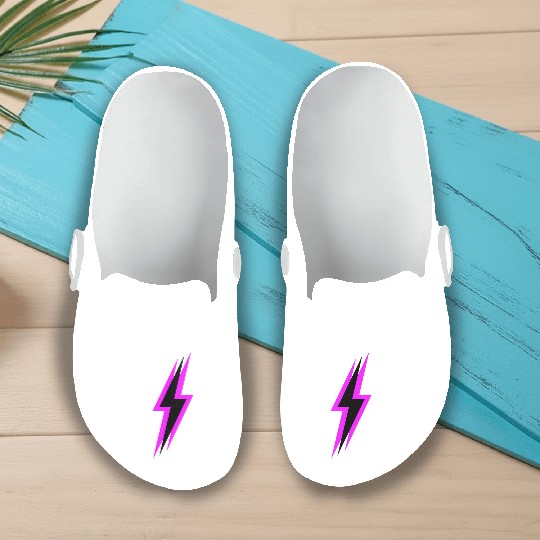 Lightning Bolt Neon Slip On Clogs