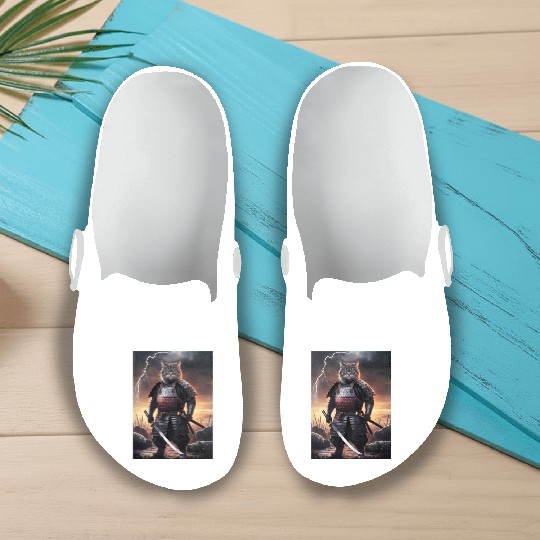 Japanese Cat Samurai Cat Slip On Clogs