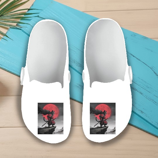 Japanese Cat Samurai Cat Slip On Clogs