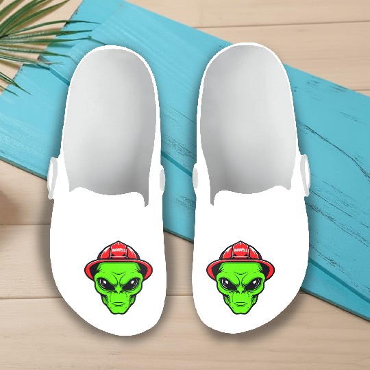 Grey Alien Fireman Slip On Clogs