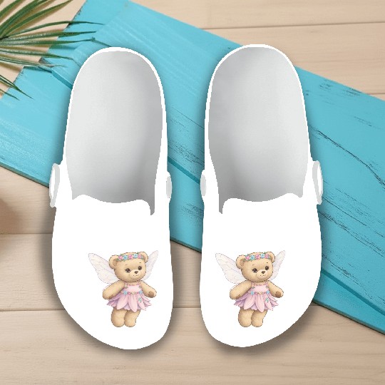 Teddy bear fairy Slip On Clogs