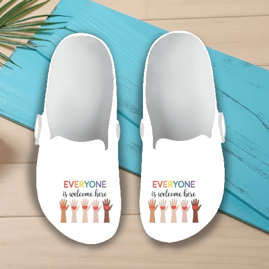 Everyone Is Welcome Here Idaho Teacher Slip On Clogs