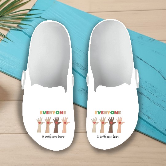 Everyone Is Welcome Here Idaho Teacher Slip On Clogs