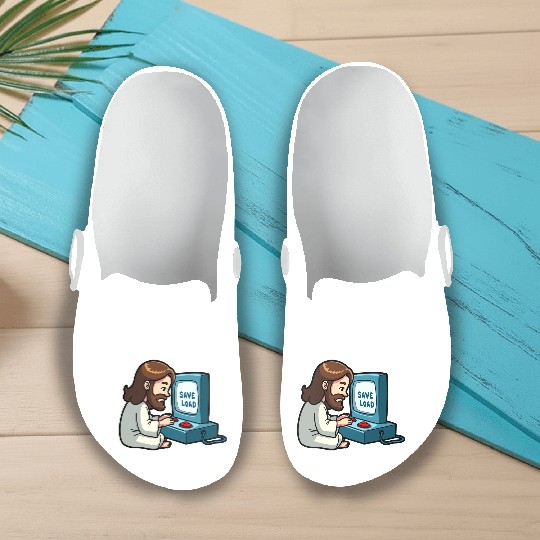Jesus Saves and Loads Slip On Clogs