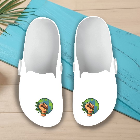 Smash the patriarchy save the planet Slip On Clogs