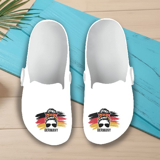 Stylish Germany Pride with Bandana and Sunglasses Slip On Clogs