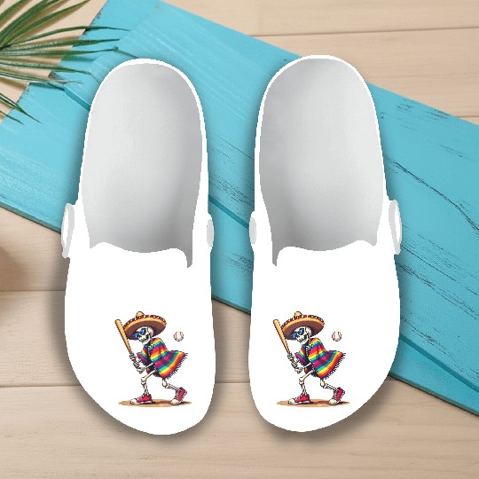 Baseball Skeleton Fiesta Slip On Clogs