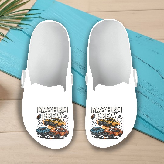 Mayhem crew derby Slip On Clogs crash race design wreckfest