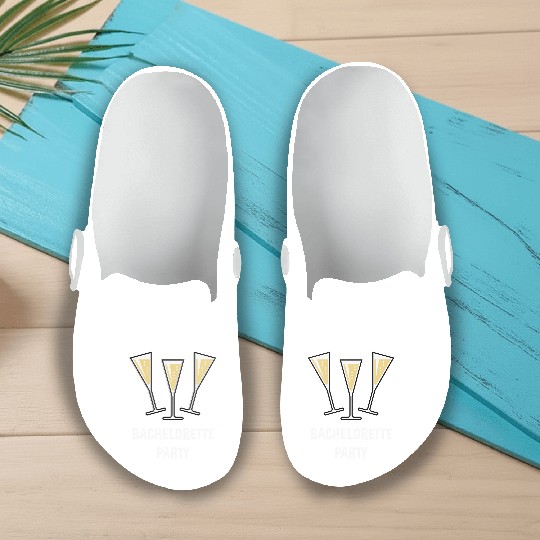Bachelorette Party (Sparkling Wine Funnel Shut 3C) Slip On Clogs