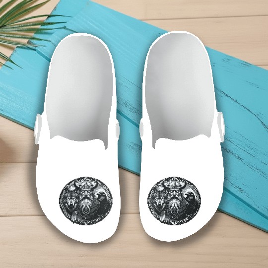 Viking Warrior Man Odin Thor Norman Walhalla Slip On Clogs