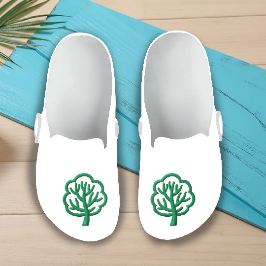 Tree embroidered Slip On Clogs