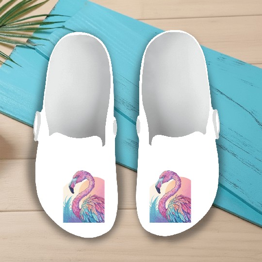 Psychedelic Flamingo Slip On Clogs