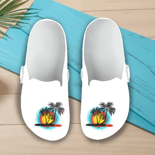 Hello summer paradise on Men's Premium Slip On Clogs