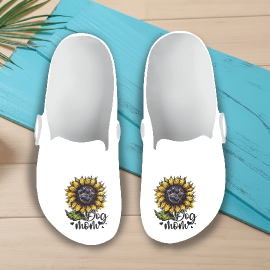 Dog Mom Sunflower Dog Lover Slip On Clogs