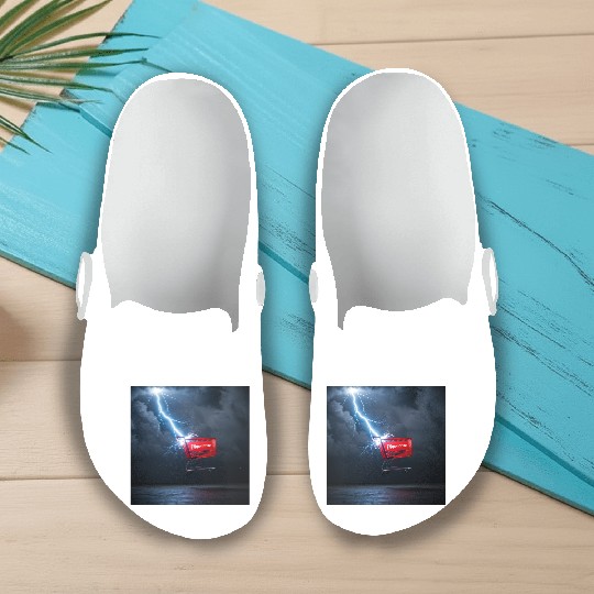 Electric Storm Art Slip On Clogs