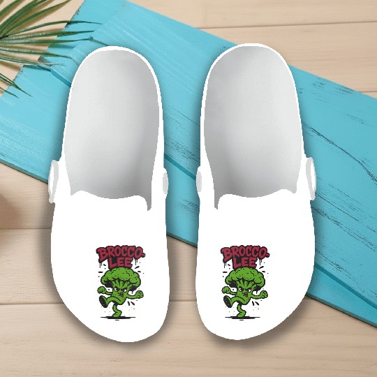 Brocco Lee – Funny Broccoli Karate Slip On Clogs