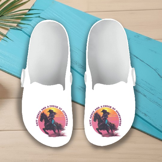 Cowgirl Pride Sunset Scene Slip On Clogs