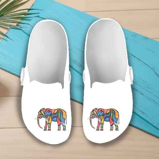 Tribal March Elephant Slip On Clogs