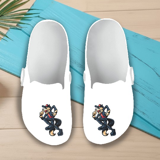 Retro Dancing Wolf Slip On Clogs