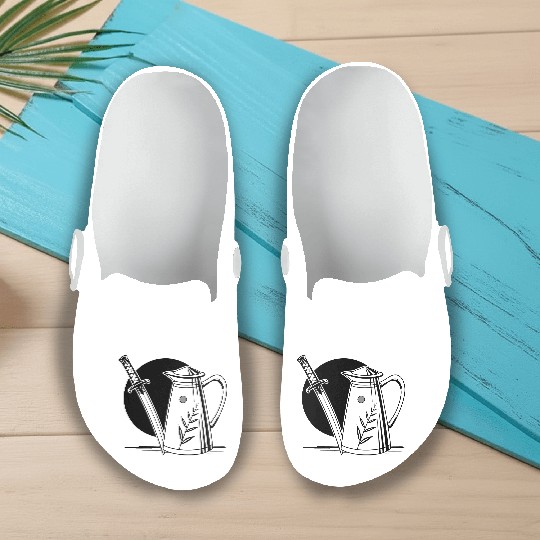 a milk frothing pitcher with a katana Slip On Clogs