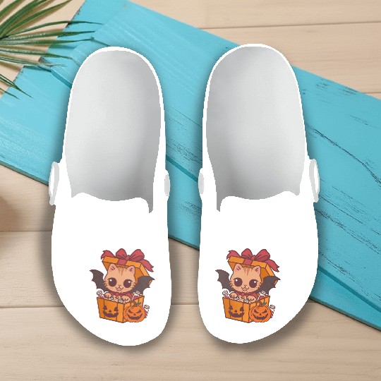 Halloween Cat with Potion Gift Box Slip On Clogs