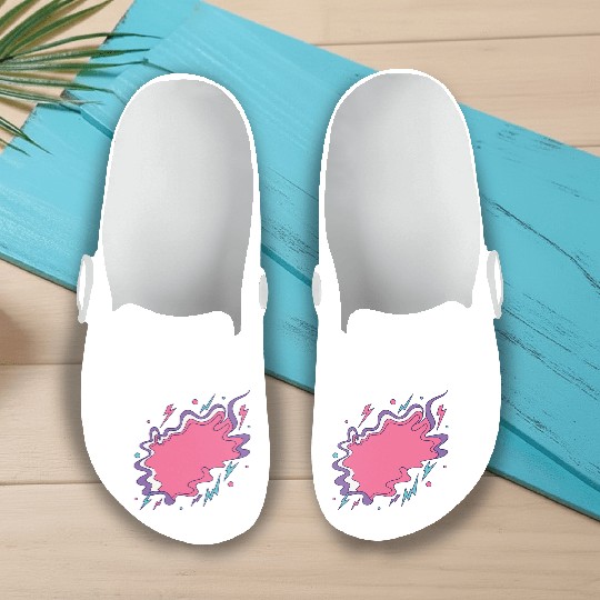 Vibrant Storm Cloud Illustration Slip On Clogs