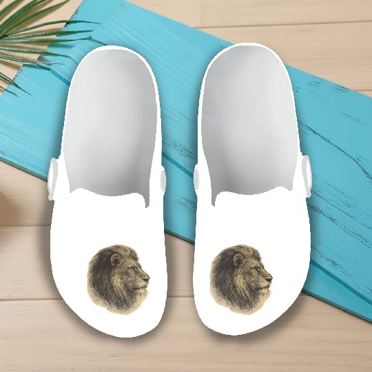 Pencil Majesty Classic Lion Profile Slip On Clogs