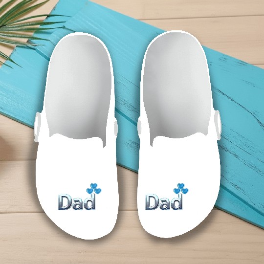 Blue Heart Balloon Dad Design Slip On Clogs
