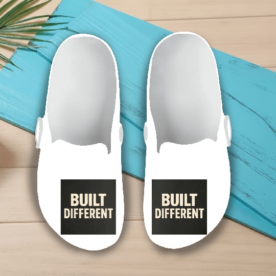 Empowering Built Different Motif Slip On Clogs