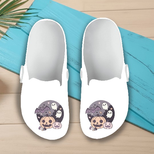 Halloween Kawaii Pumpkin Ghost Bat Slip On Clogs