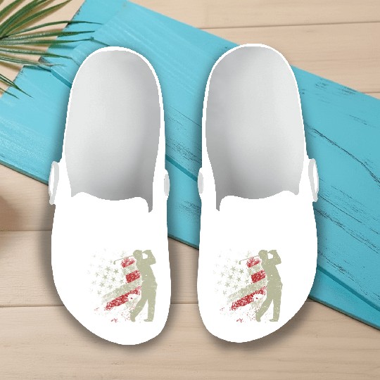 American Flag Golf USA Flag Slip On Clogs