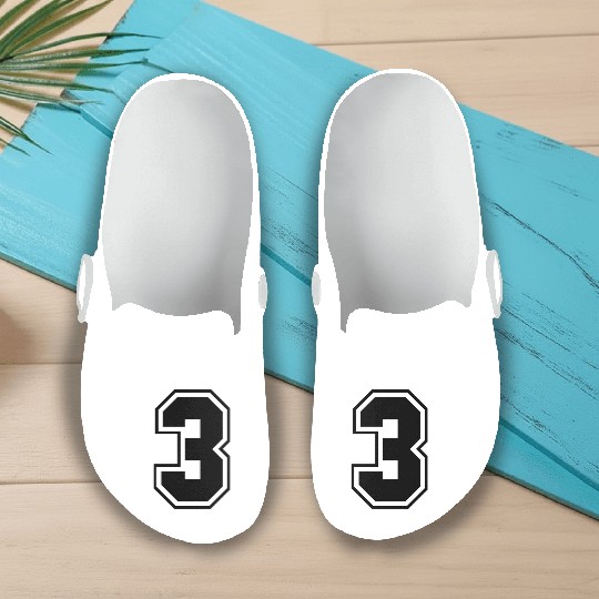 College jersey letter 3 Slip On Clogs