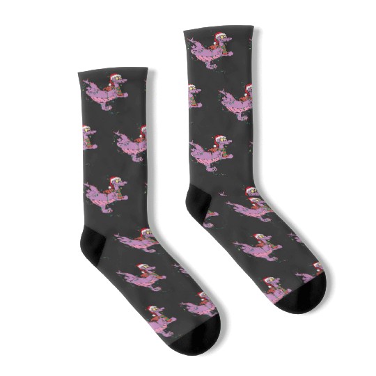 Santa Figment Dragon Lights Christmas Light  Socks, Disney