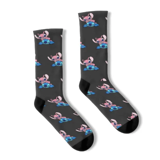 Stitch Disney Socks, Stitch and Angel Socks, Disneyland Socks