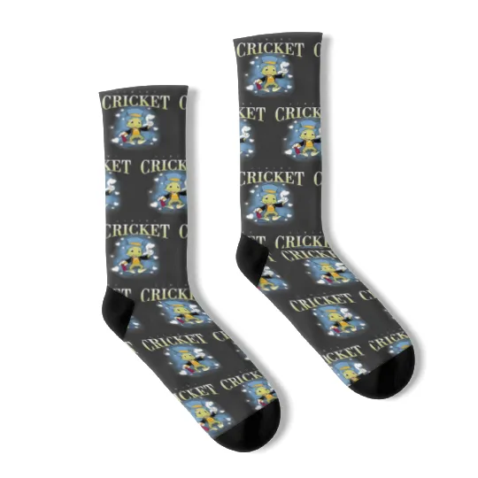 Retro Disney Jiminy Cricket 90s Portrait Socks, Disney Pinocchio