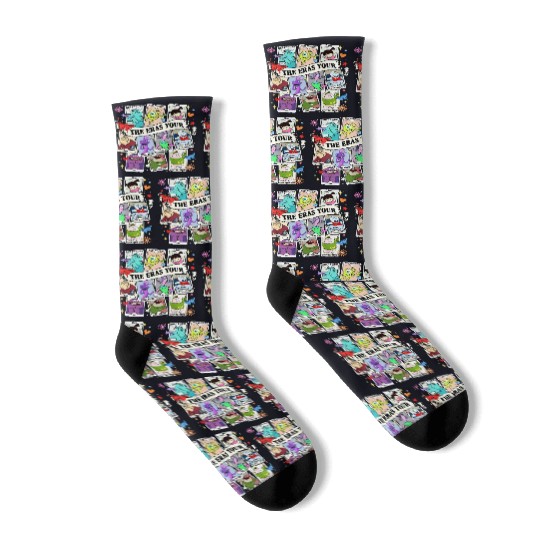 Monster Incs Eras Tour Tarot Card Socks, Monster University Socks