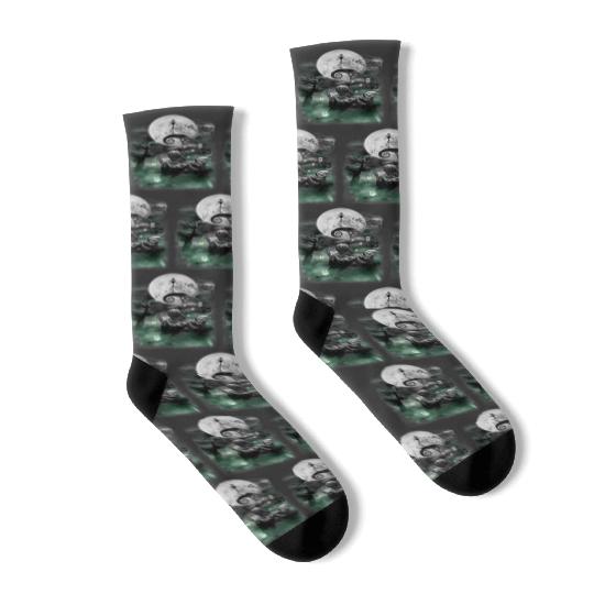 disneys The Nightmare Before Christmas Haunted Scene Socks