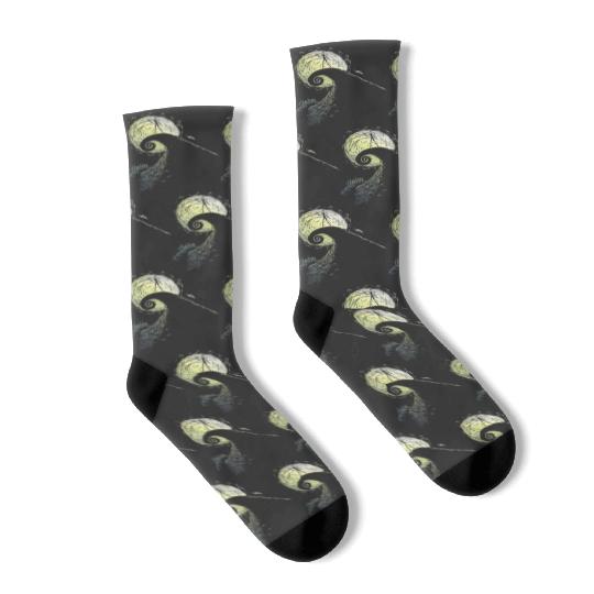 disneys The Nightmare Before Christmas Jack Spiral Hill Socks