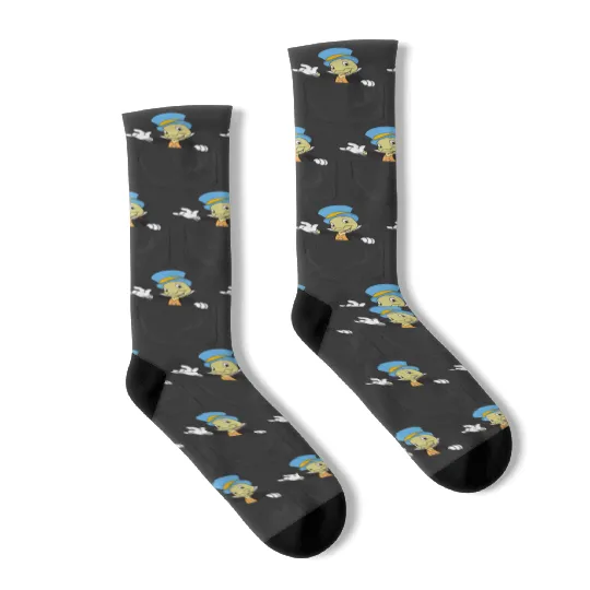 disneys Pinocchio Jiminy Cricket Faux Pocket Socks