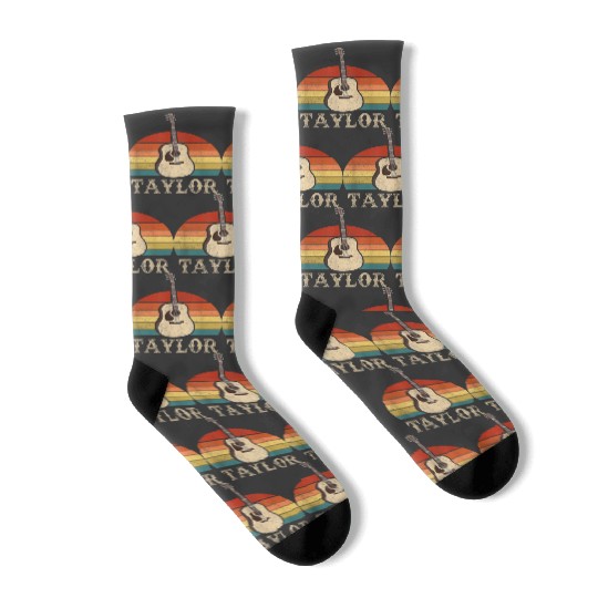 Discover Taylor Personalized Name I Love Taylor Girl Groovy 70's Gifts  Socks
